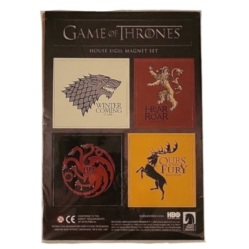 NEW Game of Thrones House Sigil Magnet Set Loot Crate